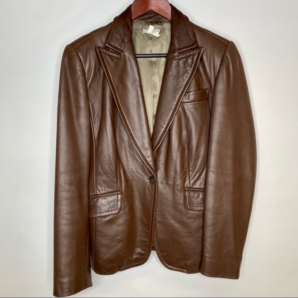 J Crew leather blazer jacket
